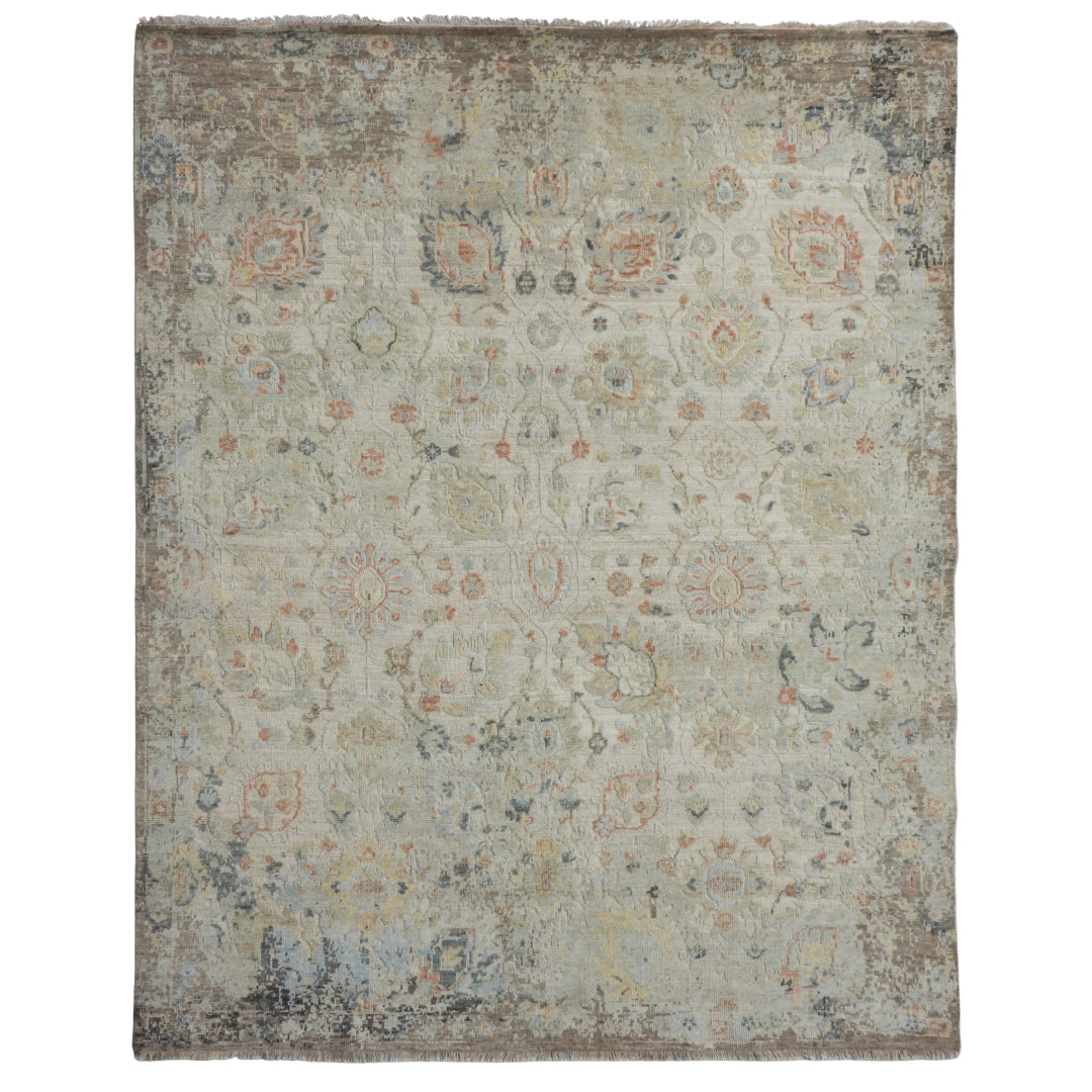 Saaj Traditional + Abstract Hand Knotted Multi Beige Carpet