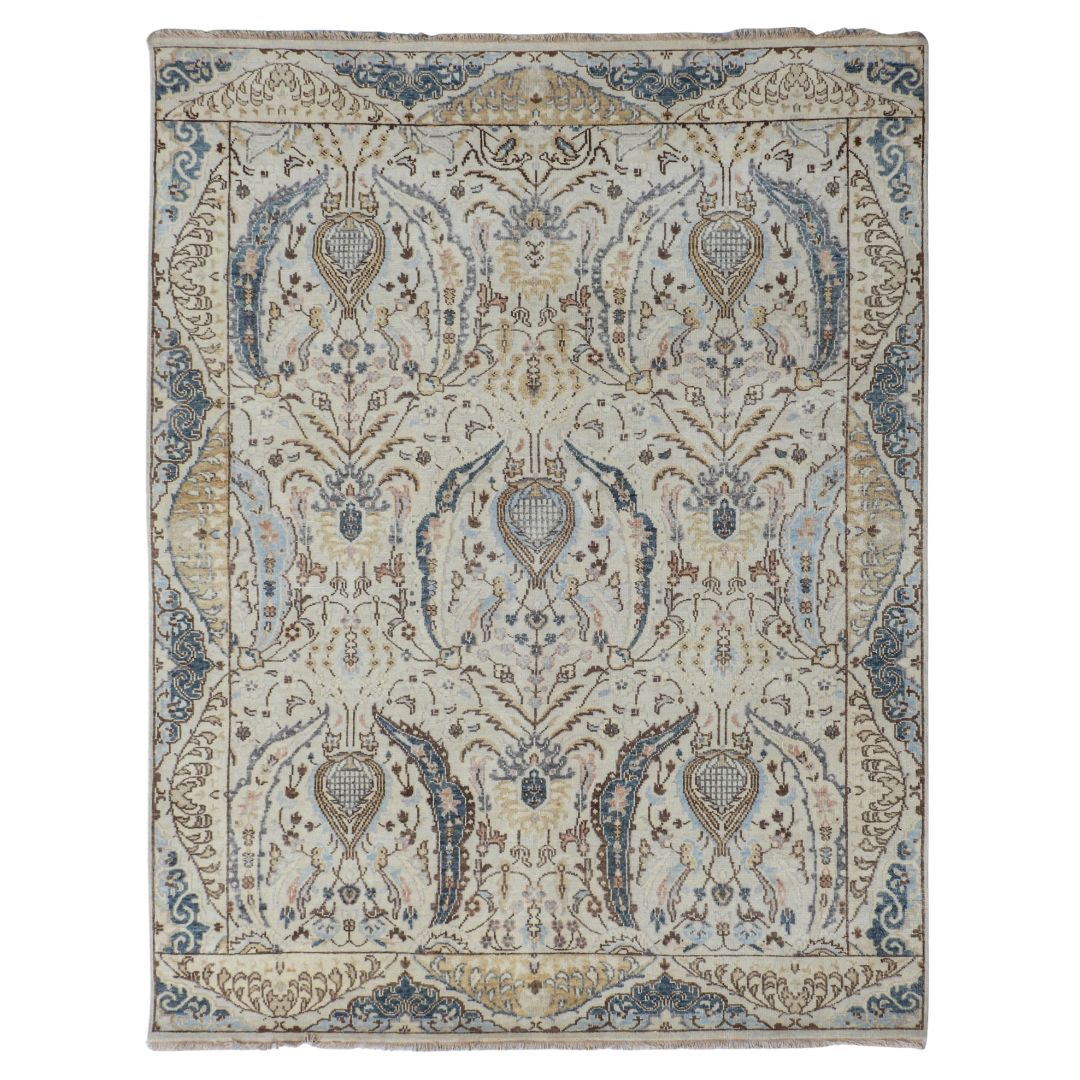 Viraaj Traditional Hand Knotted Ivory Carpet
