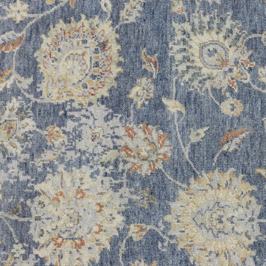 Saaj Traditional + Abstract Hand Knotted Multi Blue Carpet