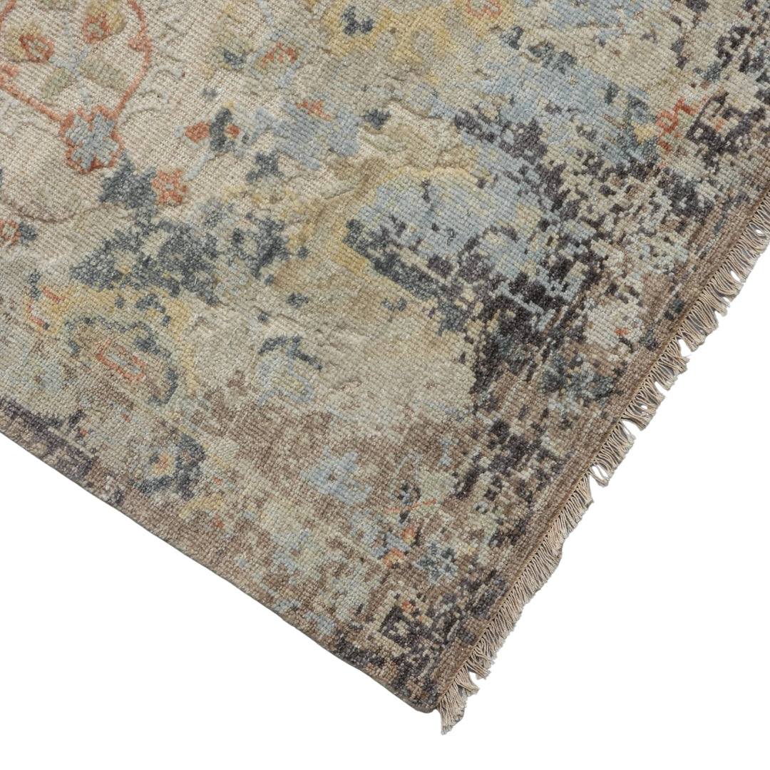 Saaj Traditional + Abstract Hand Knotted Multi Beige Carpet