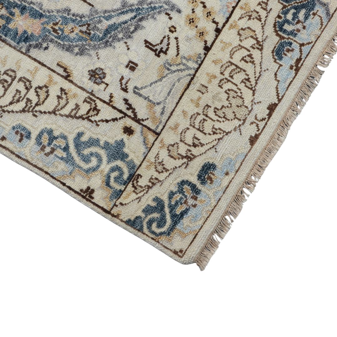 Viraaj Traditional Hand Knotted Ivory Carpet