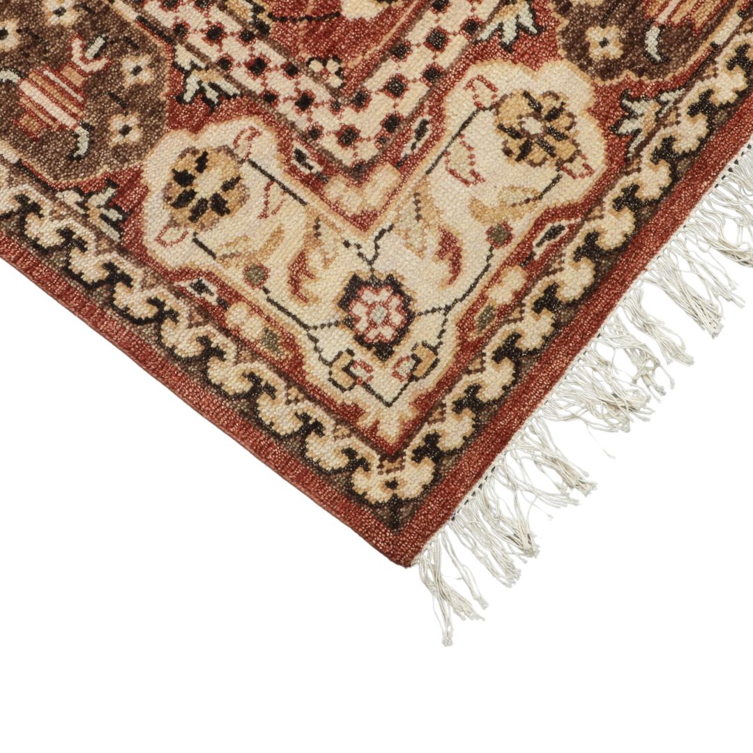 Viraaj Traditional Hand Knotted Rich Brown Carpet