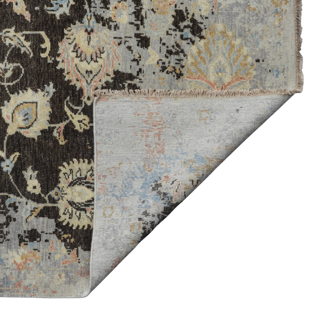 Saaj Traditional + Abstract Hand Knotted Black & Beige Carpet
