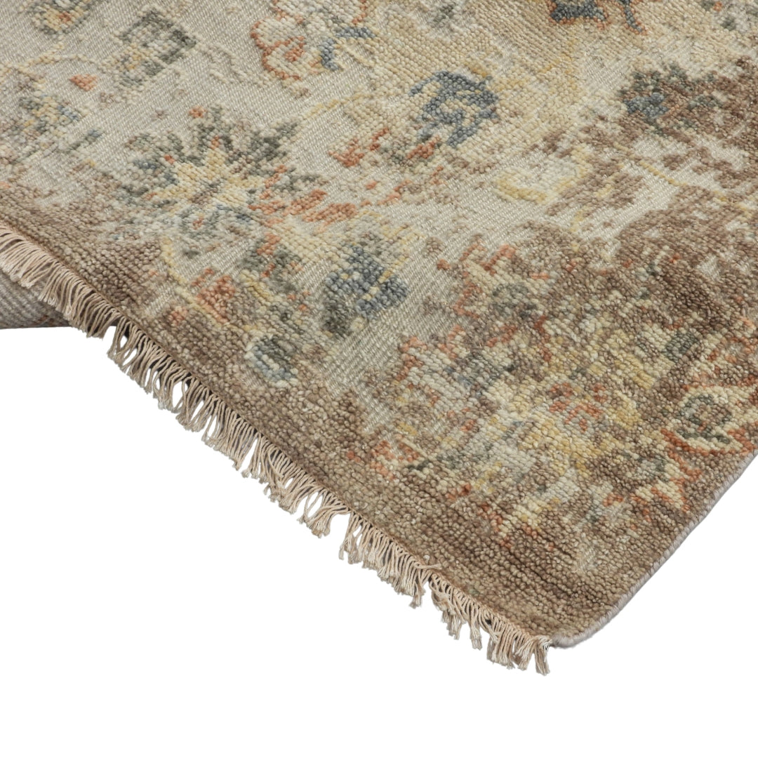 Saaj Traditional + Abstract Hand Knotted Beige Carpet