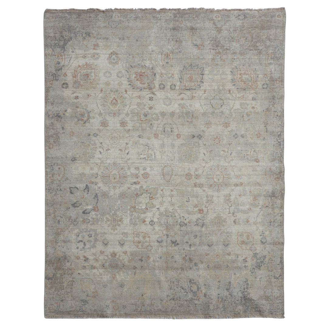 Saaj Traditional + Abstract Hand Knotted Multi Beige Carpet