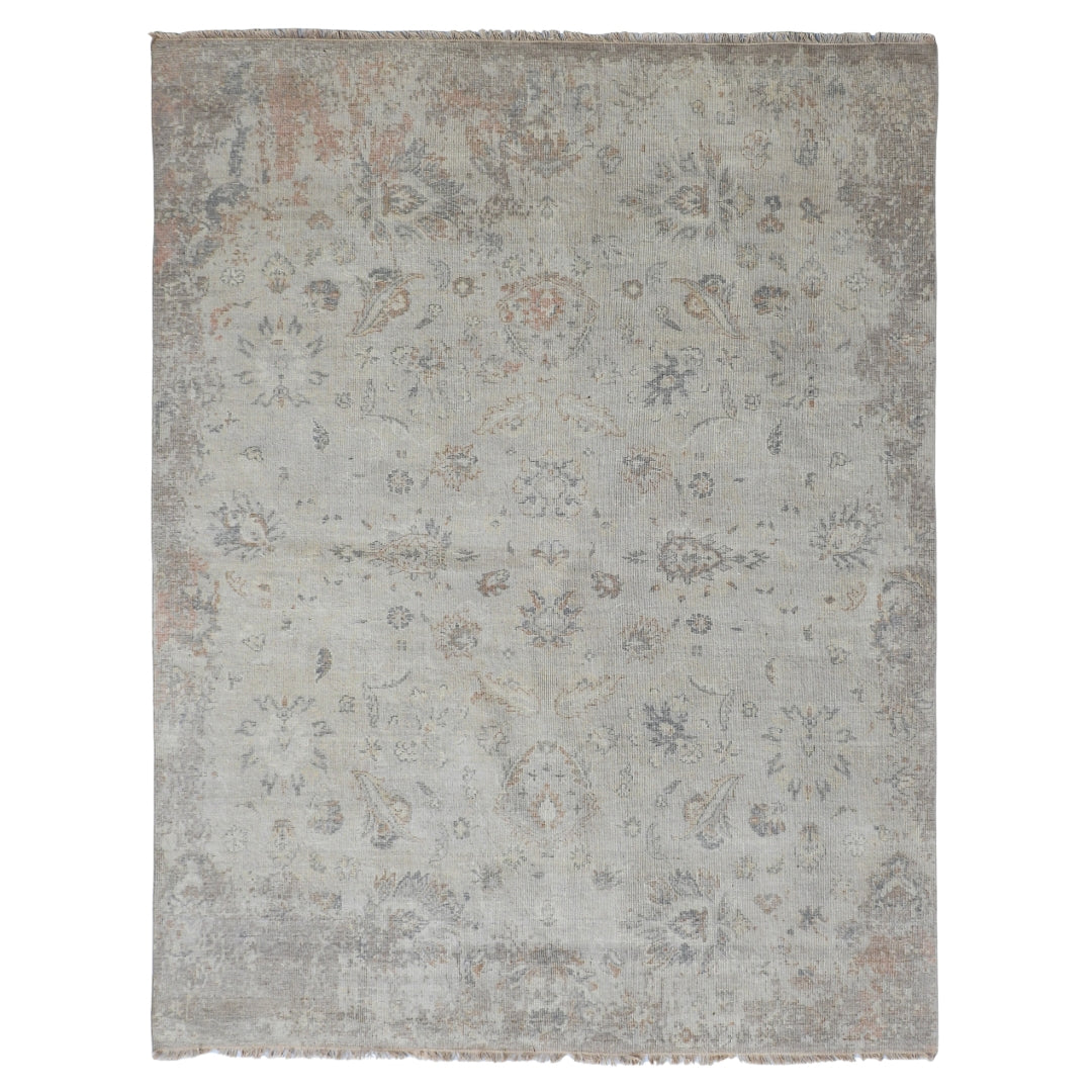 Saaj Traditional + Abstract Hand Knotted Beige Carpet