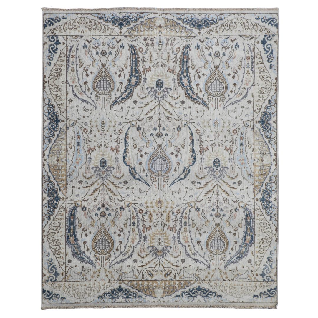 Viraaj Traditional Hand Knotted Ivory Carpet