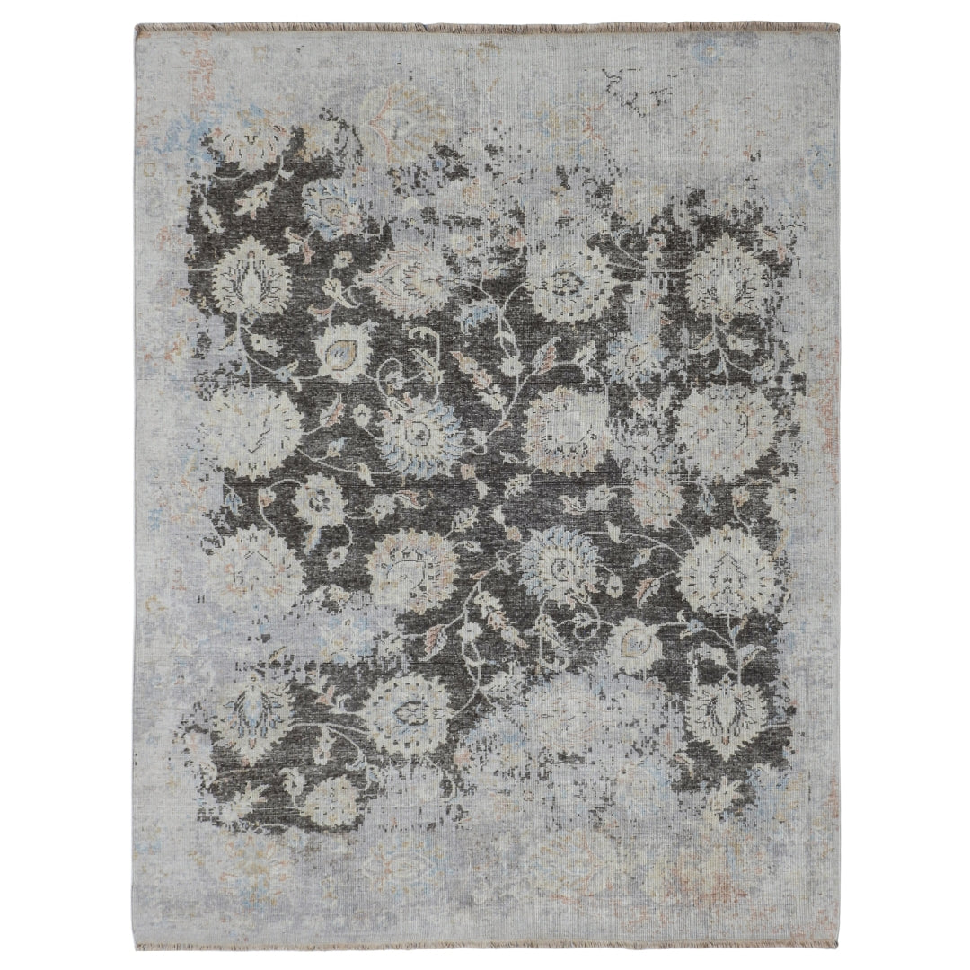 Saaj Traditional + Abstract Hand Knotted Black & Beige Carpet