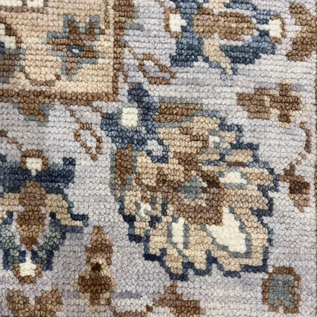 Viraaj _09 Hand-Knotted Traditional Sky Blue Vintage-Inspired Carpet