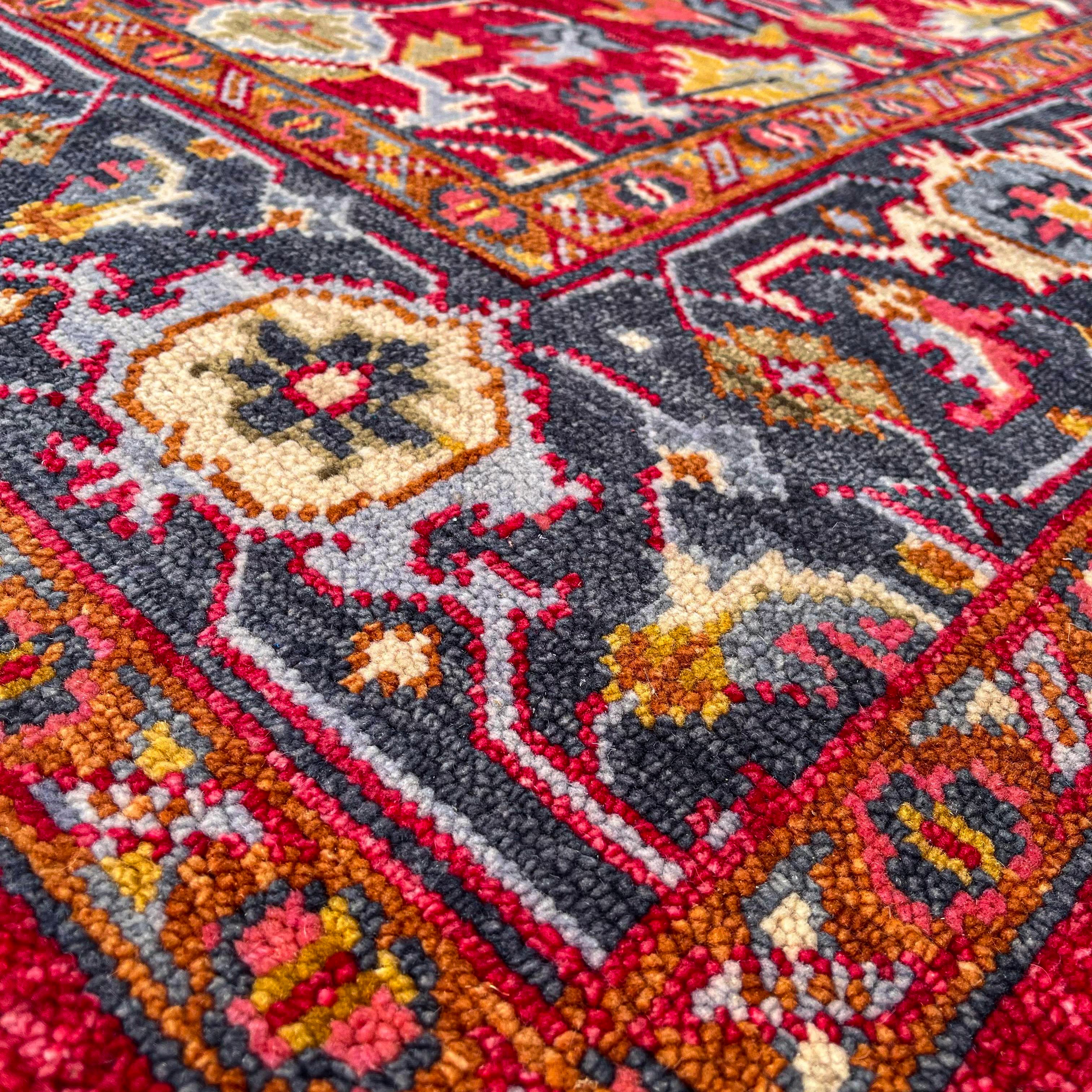 Viraaj_08 Classic Red & Blue Hand Knotted Carpet