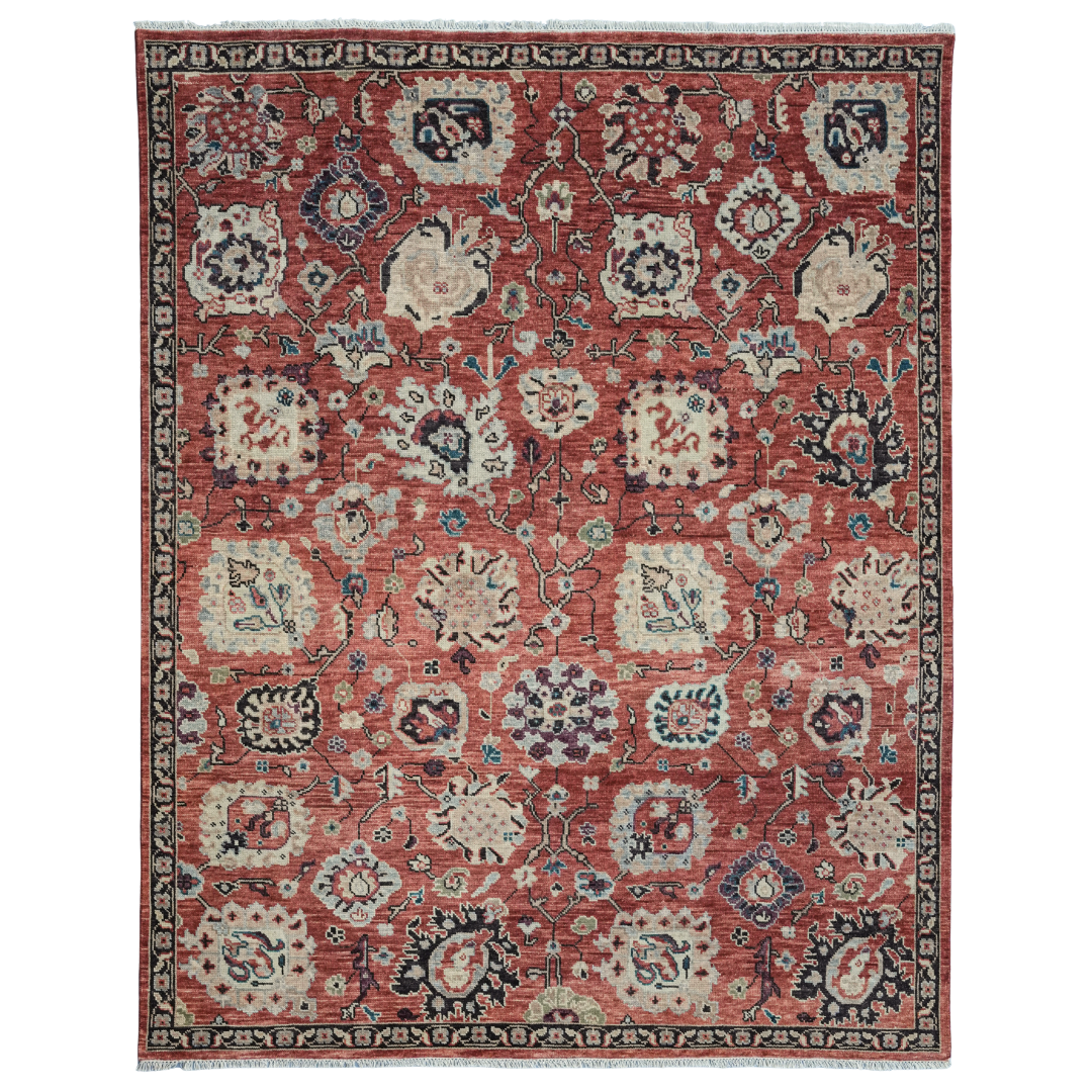Viraaj_13 Hand-Knotted Tribal  Warm Terracotta/Brown & Ivory Carpet