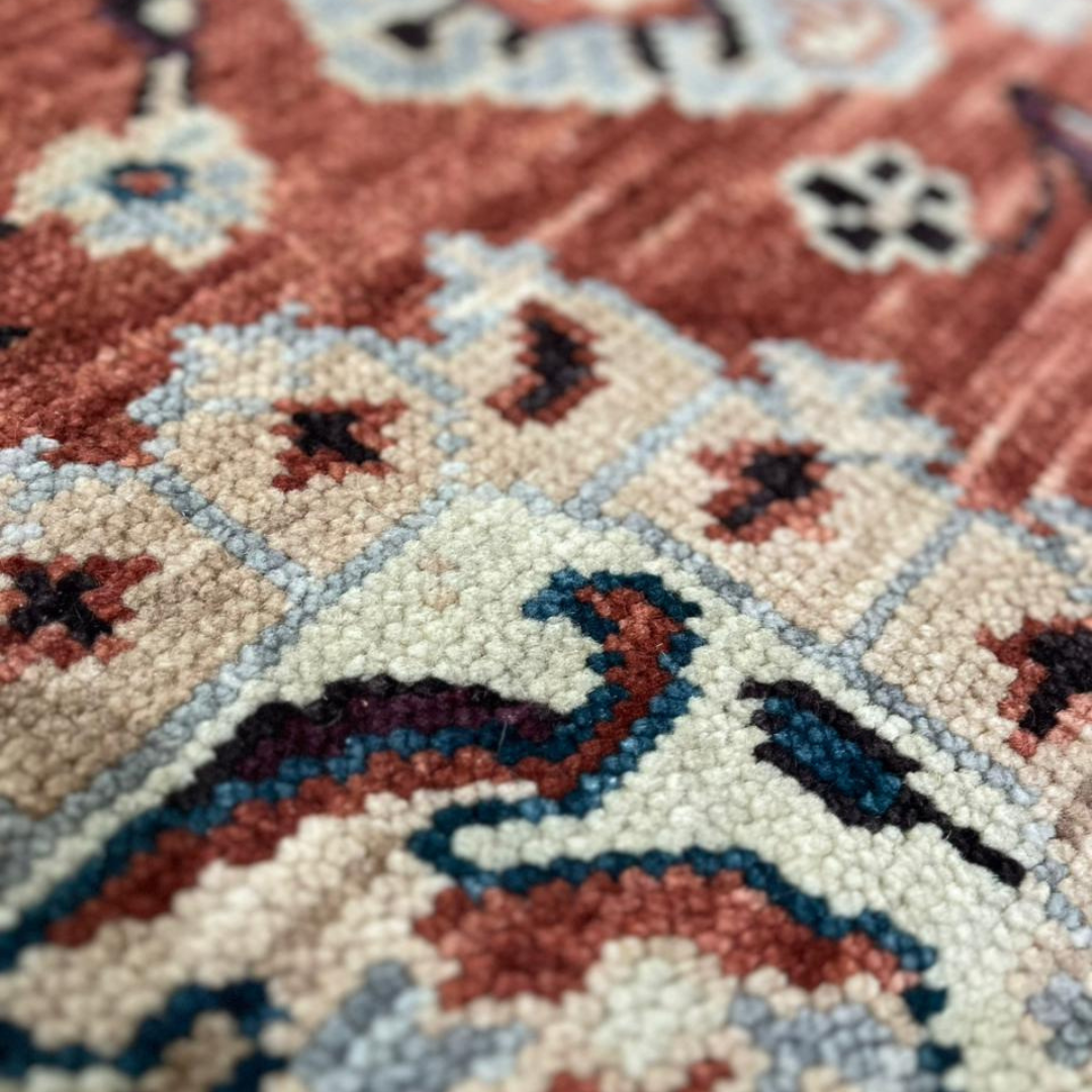 Viraaj_13 Hand-Knotted Tribal  Warm Terracotta/Brown & Ivory Carpet