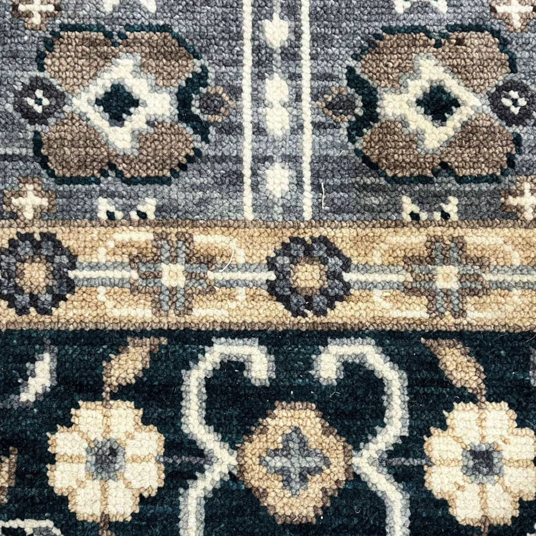 Viraaj_12 Heirloom Quality Hand-Knotted Muted Blue & Teal Carpet